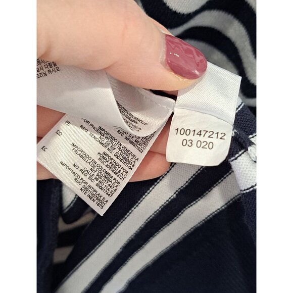 Brooks Brothers Nautical Black & White Striped Sweater Red Anchor Womens Med - Picture 9 of 10